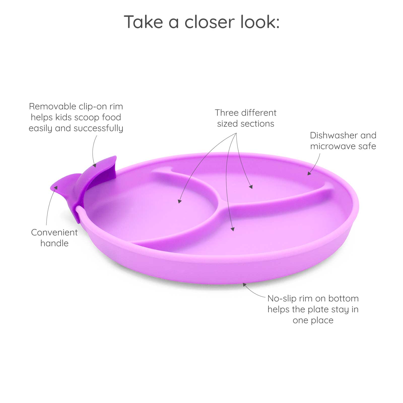 easy scoop and hold plate set features